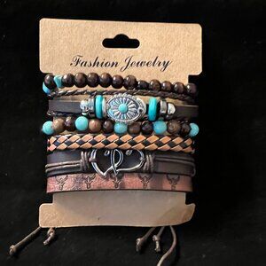 Western Style Boho Stackable Bracelet Set NWT OS